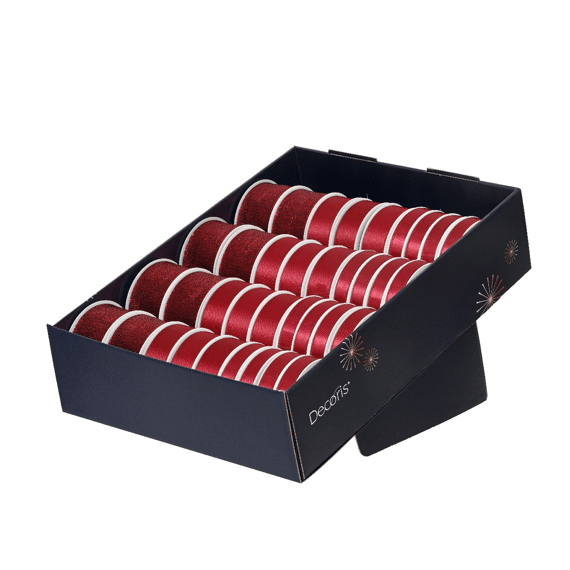 Decoris Lint Polyester Donker Rood  Assortiment/3 Prijs Per Stuk