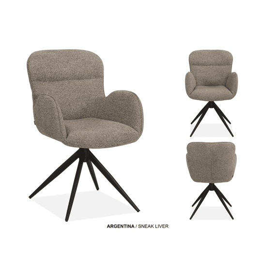 Armstoel Argentina Draaibaar Stof Sneak Kleur Liver