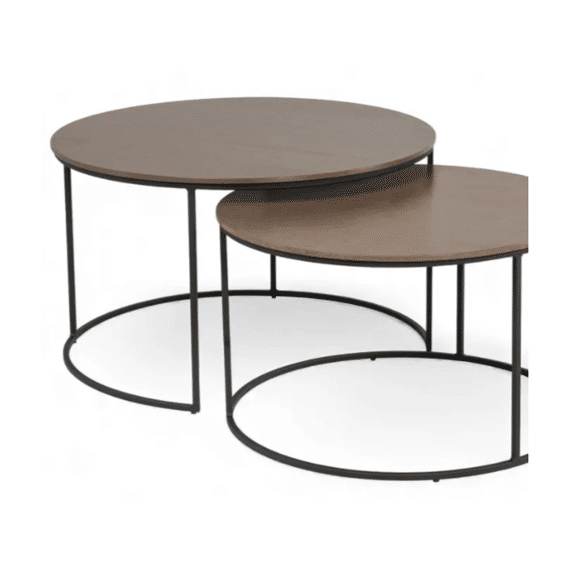 Bijzettafels Harlow Brushed/hammered Copper Set 2-delig