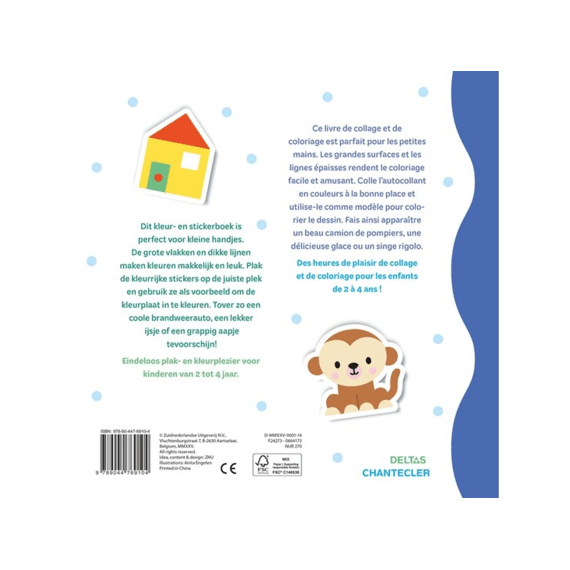 Kleur- En Stickerboek Funny Sticker Color 2-4 Jaar
