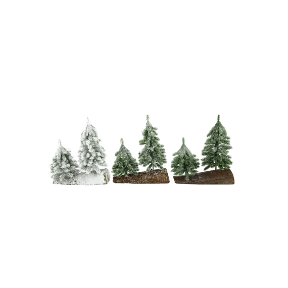 Kerstbomen Op Hout 20cm Snow Prijs per stuk