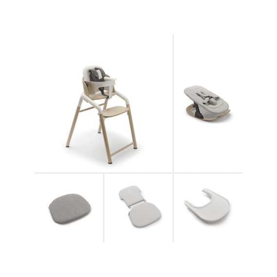 Bugaboo Kinderstoel Giraffe Bundle Neutral Wood Wh Base Babyset Tray Kussen Rocker Junior Kussen
