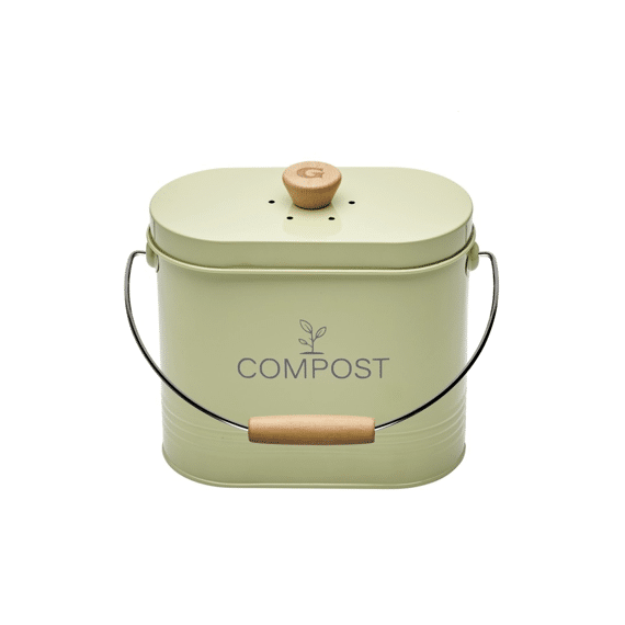Compostemmer Keuken 3l Ovaal Pastelgroen Met Filter