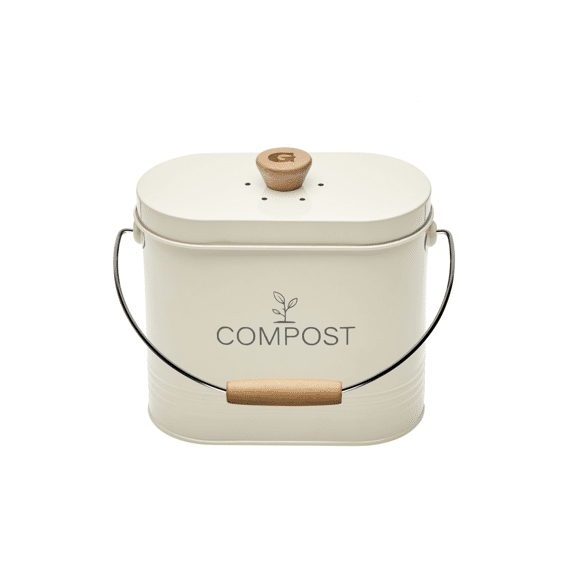 Compostemmer Keuken 3l Ovaal Beige Met Filter