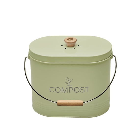 Compostemmer Keuken 7l Ovaal Pastelgroen Met Filter