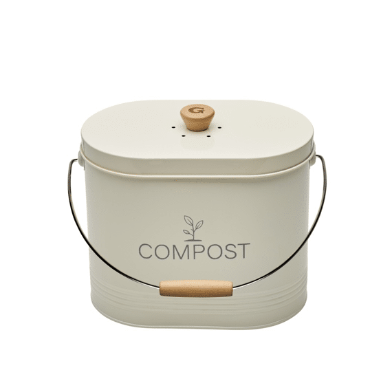 Compostemmer Keuken 7l Ovaal Beige Met Filter