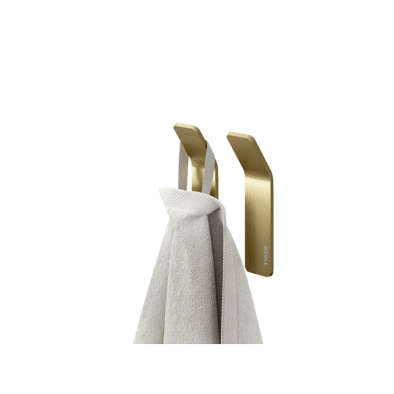 Tiger Single Handdoekhaak (2 Stuks) Goud Geborsteld