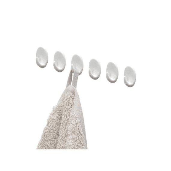 Tiger Baseline Handdoekhaak Klein Wit (6 Stuks)