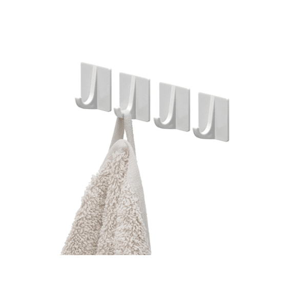 Tiger Baseline Handdoekhaak Medium Wit (4 Stuks)