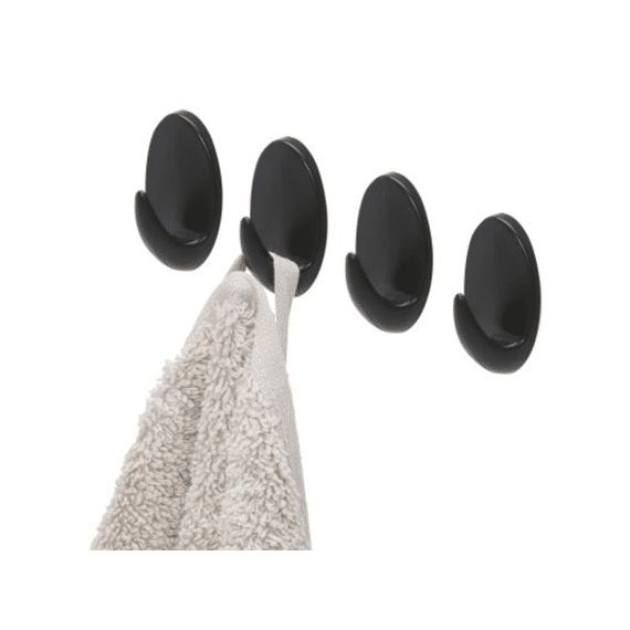 Tiger Baseline Handdoekhaak Medium (4stuks) Zwart Mat