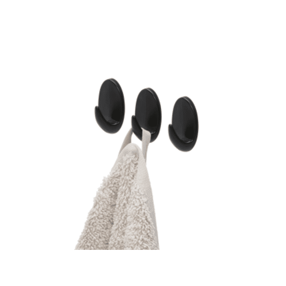 Tiger Baseline Handdoekhaak Large (3stuks) Zwart Mat