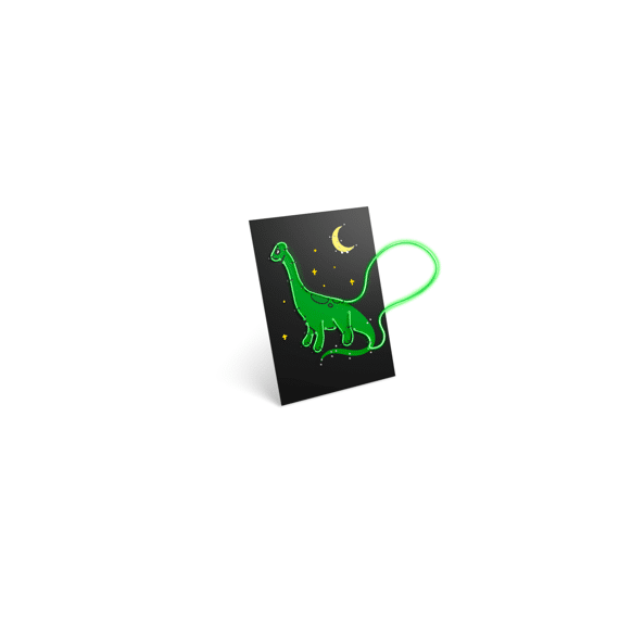 Kidywolf Kidyneon Light-up Wall Art Craft Kit - Dino