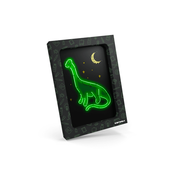 Kidywolf Kidyneon Light-up Wall Art Craft Kit - Dino