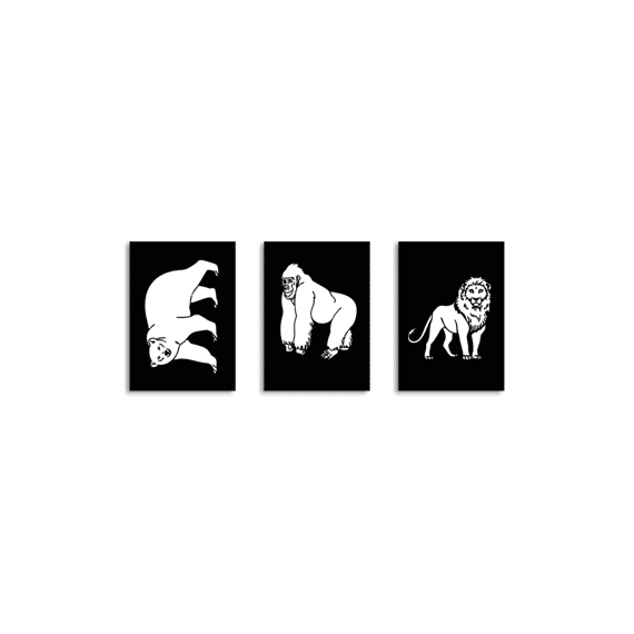 Kidywolf Kidyneon Light-up Wall Art Craft Kit - Animals