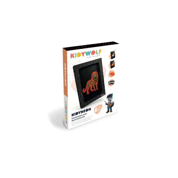 Kidywolf Kidyneon Light-up Wall Art Craft Kit - Animals