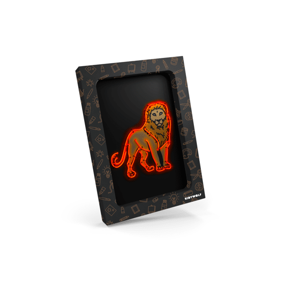 Kidywolf Kidyneon Light-up Wall Art Craft Kit - Animals