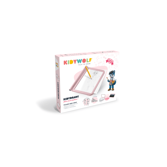 Kidywolf Kidydraw Pro Mobiele Tekentablet A4  - Pink