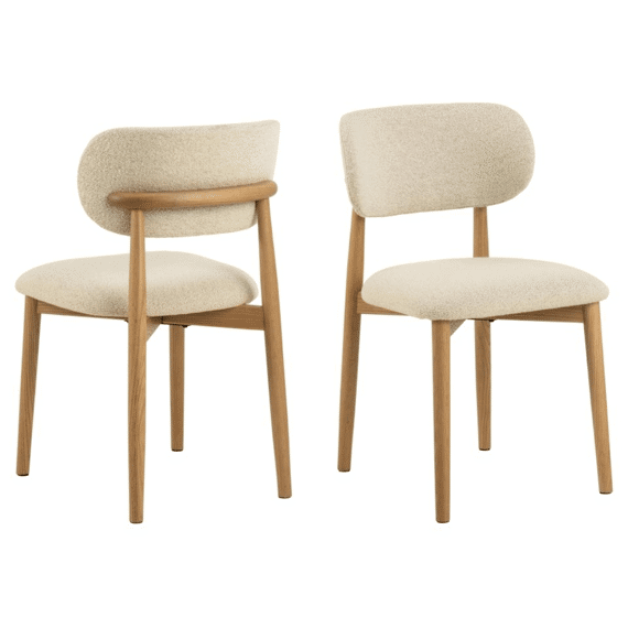 Absalon Dining Chair Monza Stof Cream Poten Mat Eik Per Stoel