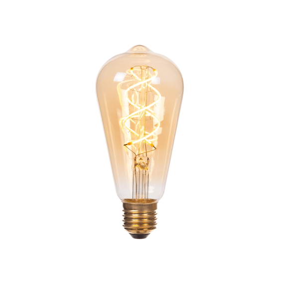 Lucide St64 - Filament Lamp - Ø 6,4 Cm - Led 3 Step Dimbaar (memory) - E27 - 1x4,9w 2200k - Amber