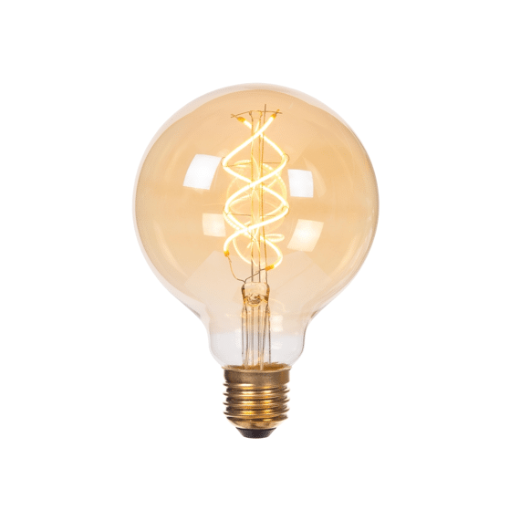 Lucide G95 - Filament Lamp - Ø 9,5 Cm - Led 3 Step Dimbaar (memory) - E27 - 1x4,9w 2200k - Amber