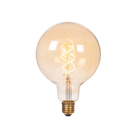 Lucide G125 - Filament Lamp - Ø 12,5 Cm - Led 3 Step Dimbaar (memory) - E27 - 1x4,9w 2200k - Amber