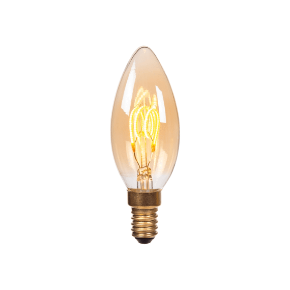 Lucide C35 - Filament Lamp - Ø 3,5 Cm - Led 3 Step Dimbaar (memory) - E14 - 1x3w 2200k - Amber