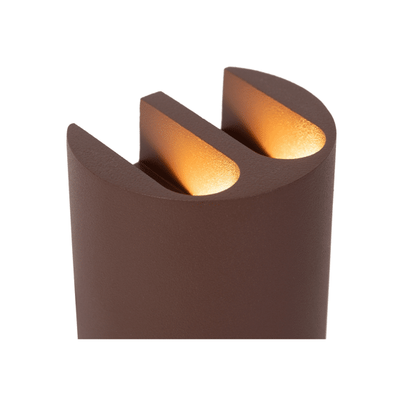 Lucide York - Wandspot / Wandlamp Binnen/buiten - Led - 4x5w 2700k - Ip54 - Roest Bruin