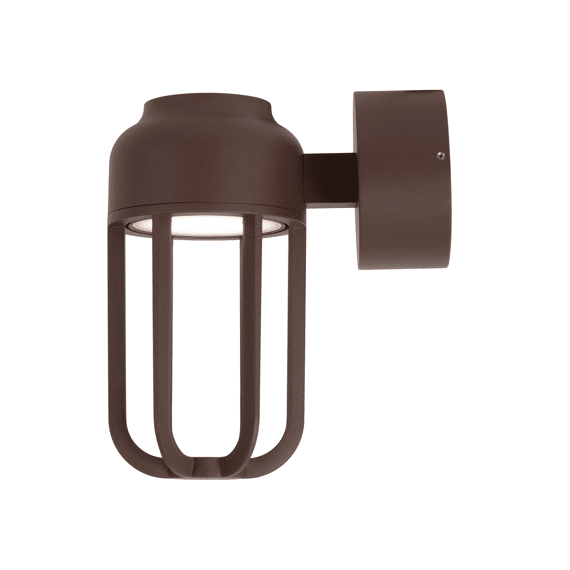 Lucide Wells - Wandlamp Binnen/buiten - Ø 10 Cm - Led - 1x8w 2700k - Ip54 - Roest Bruin