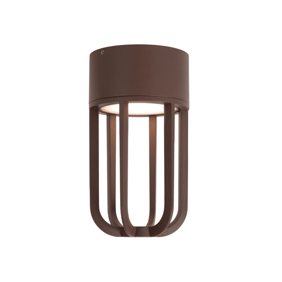 Lucide Wells - Plafonnière Binnen/buiten - Ø 10 Cm - Led - 1x8w 2700k - Ip54 - Roest Bruin