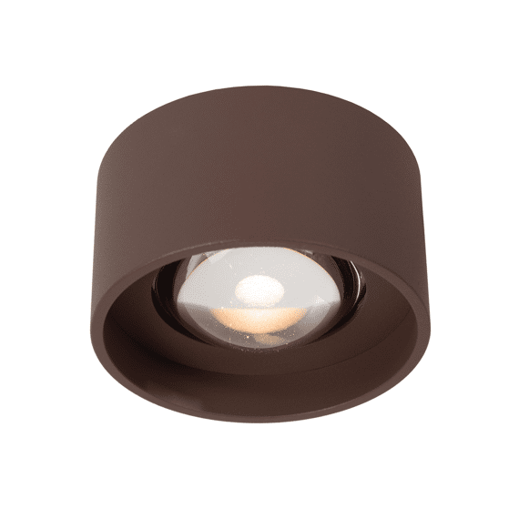 Lucide Lenz - Plafondspot Binnen/buiten - Ø 11 Cm - Led - 1x8w 2700k - Ip54 - Roest Bruin