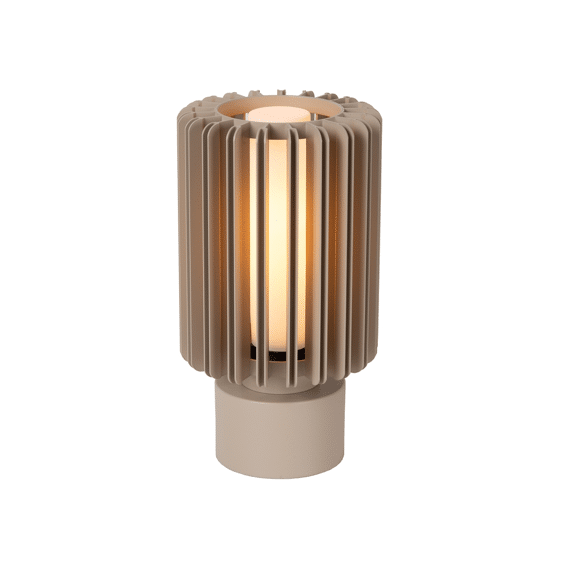 Lucide Lambres - Tafellamp - Ø 15 Cm - 1xe27 - Taupe