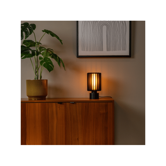 Lucide Lambres - Tafellamp - Ø 15 Cm - 1xe27 - Zwart