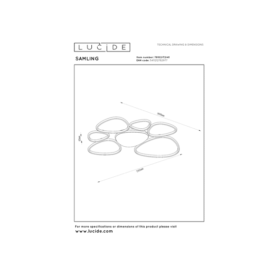 Lucide Samling - Plafonnière - Led Dimbaar - Cct - 1x72w 2700k/4000k - Taupe