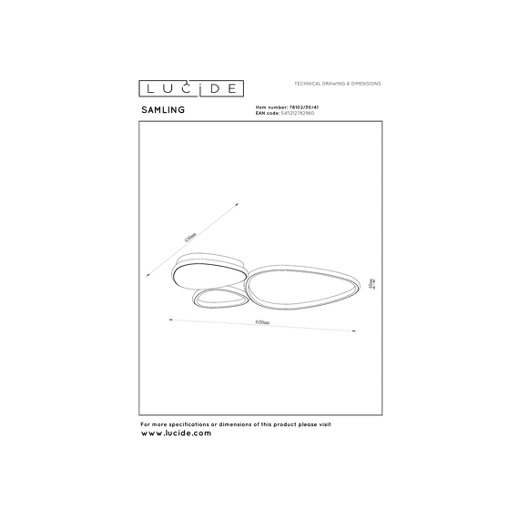 Lucide Samling - Plafonnière - Led Dimbaar - Cct - 1x30w 2700k/4000k - Taupe