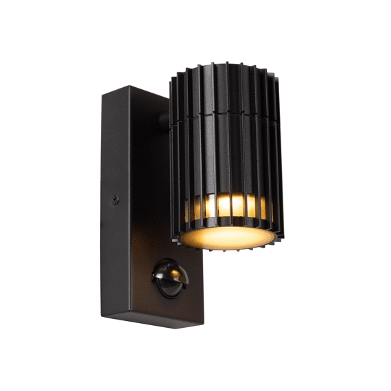 Lucide Timbala - Wandspot / Wandlamp Binnen/buiten - Ip44 - Beweging Nacht Sensor - Zwart