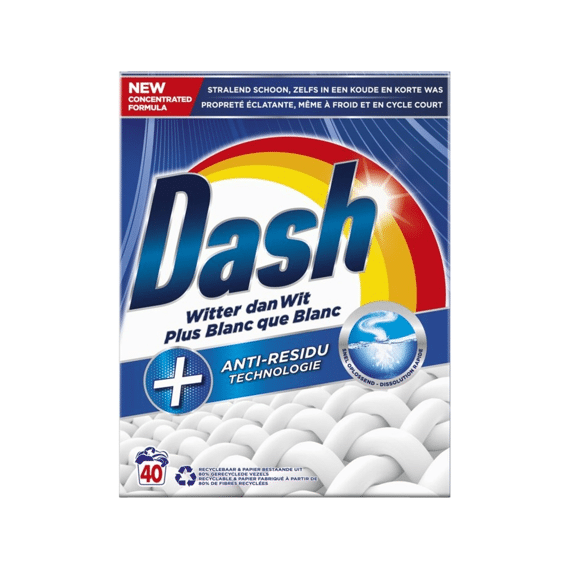 Dash Waspoeder Regular Witter Dan Wit 40 Scoops/2.41kg