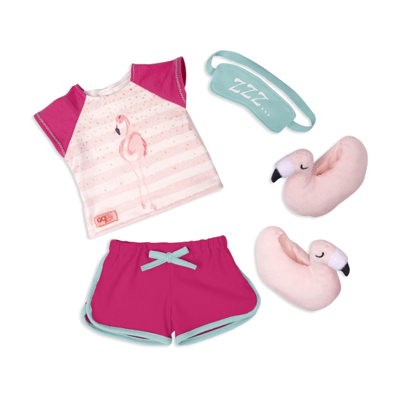 Our Generation Pyjama, Slaapmasker En Flamingo Slippers