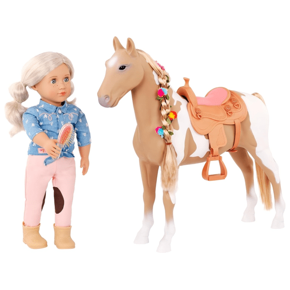Paard Met Lange Manen Palomino 50cm