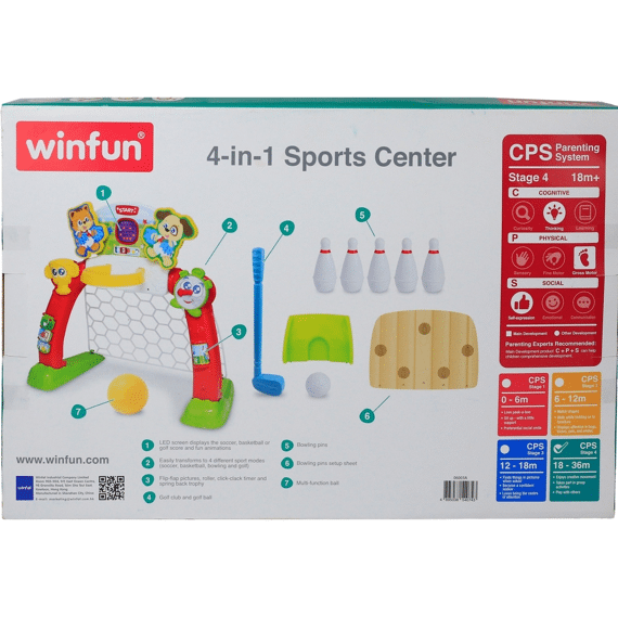 6003a 4 In 1 Sportcentrum Voetbal Basket Bowlen Golf