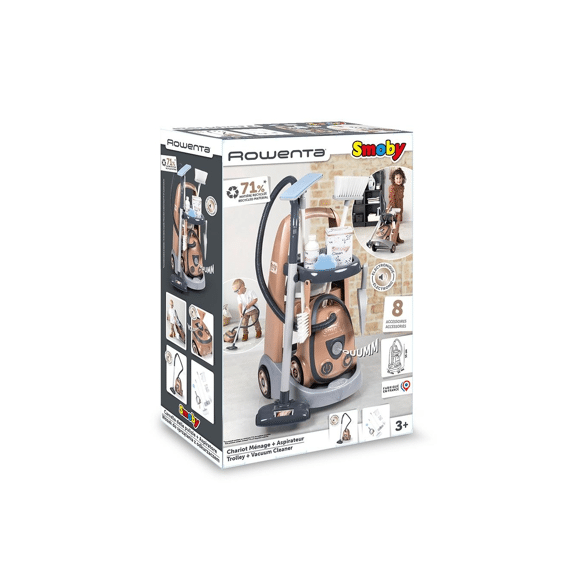 Smoby 330325 Rowenta Schoonmaaktrolley Met Stofzuiger