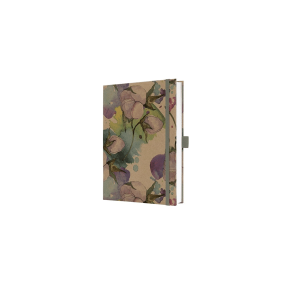 Notitieboek Jolie A5 Kraft Pure Cottonflowers Lijn Hc 192