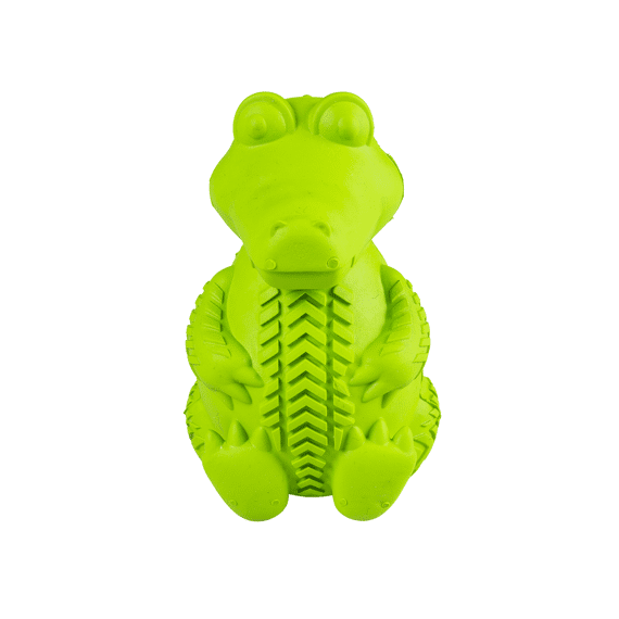 Rubber Zittende Krokodil 7,5x9,5x12cm Groen