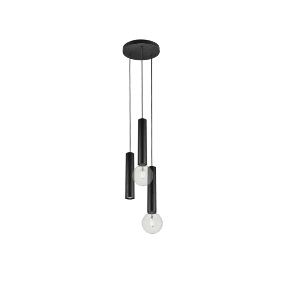 Taboo Pendel 3l 1xgu10 (excl) 2xe27 (excl) Zwart