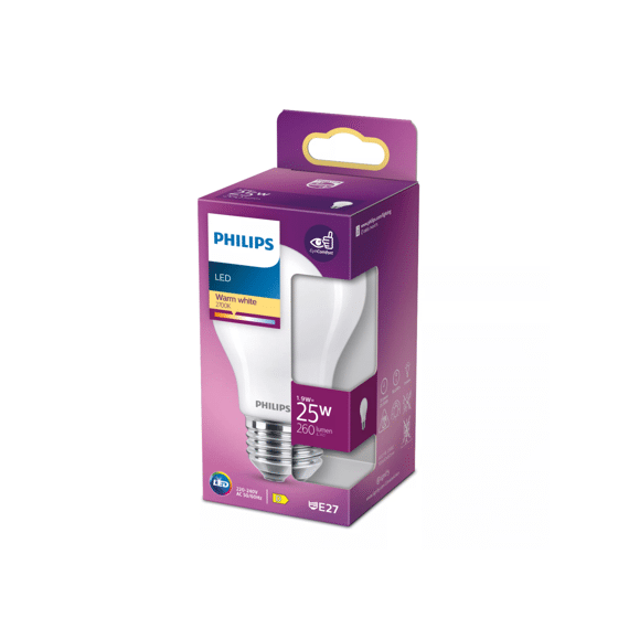 Philips Led Classic 25w  A60 E27 Warm Wit Frosted Niet Dimbaar