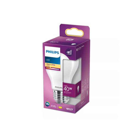 Philips Led Classic 40w A60 E27 Warm Wit Frosted Niet Dimbaar