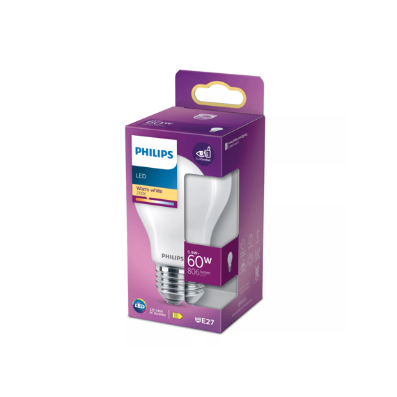 Philips Led Classic 60w A60 E27 Warm Wit Frosted Niet Dimbaar