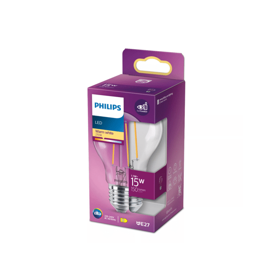 Philips Led Classic 15w A60 E27 Warm Wit Clear Niet Dimbaar