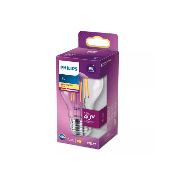 Philips Led Classic 40w A60 E27 Warm Wit Clear Niet Dimbaar