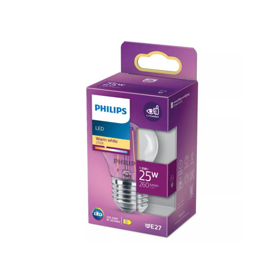 Philips Led Classic 25w P45 E27 Warm Wit Clear Niet Dimbaar