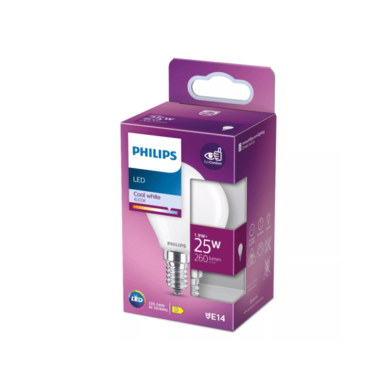 Philips Led Classic 25w P45 E14 Koel Wit Frosted Niet Dimbaar